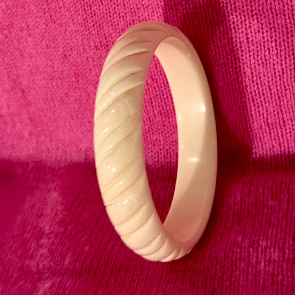 Faux Ivory Bangle Bracelet - Picture 10 of 16
